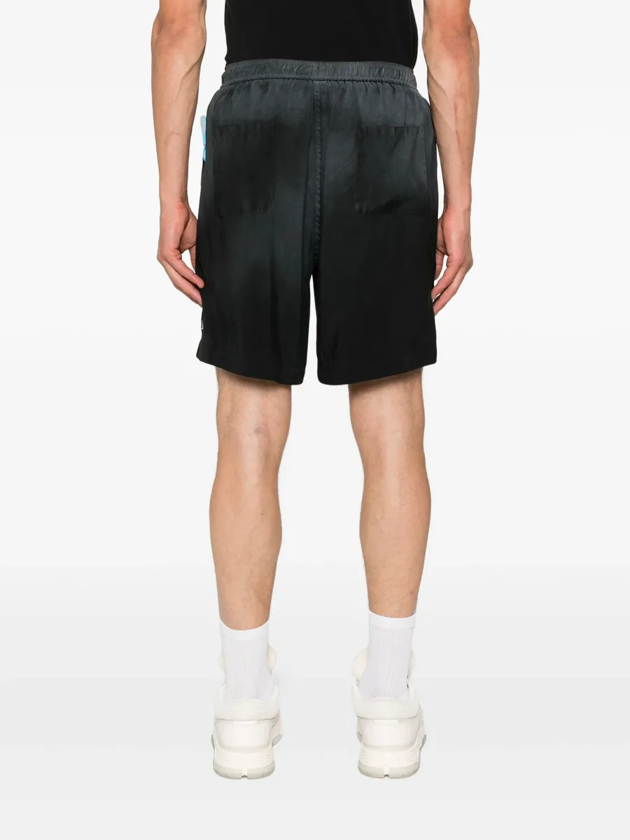 logo-embroidered silk shorts 7