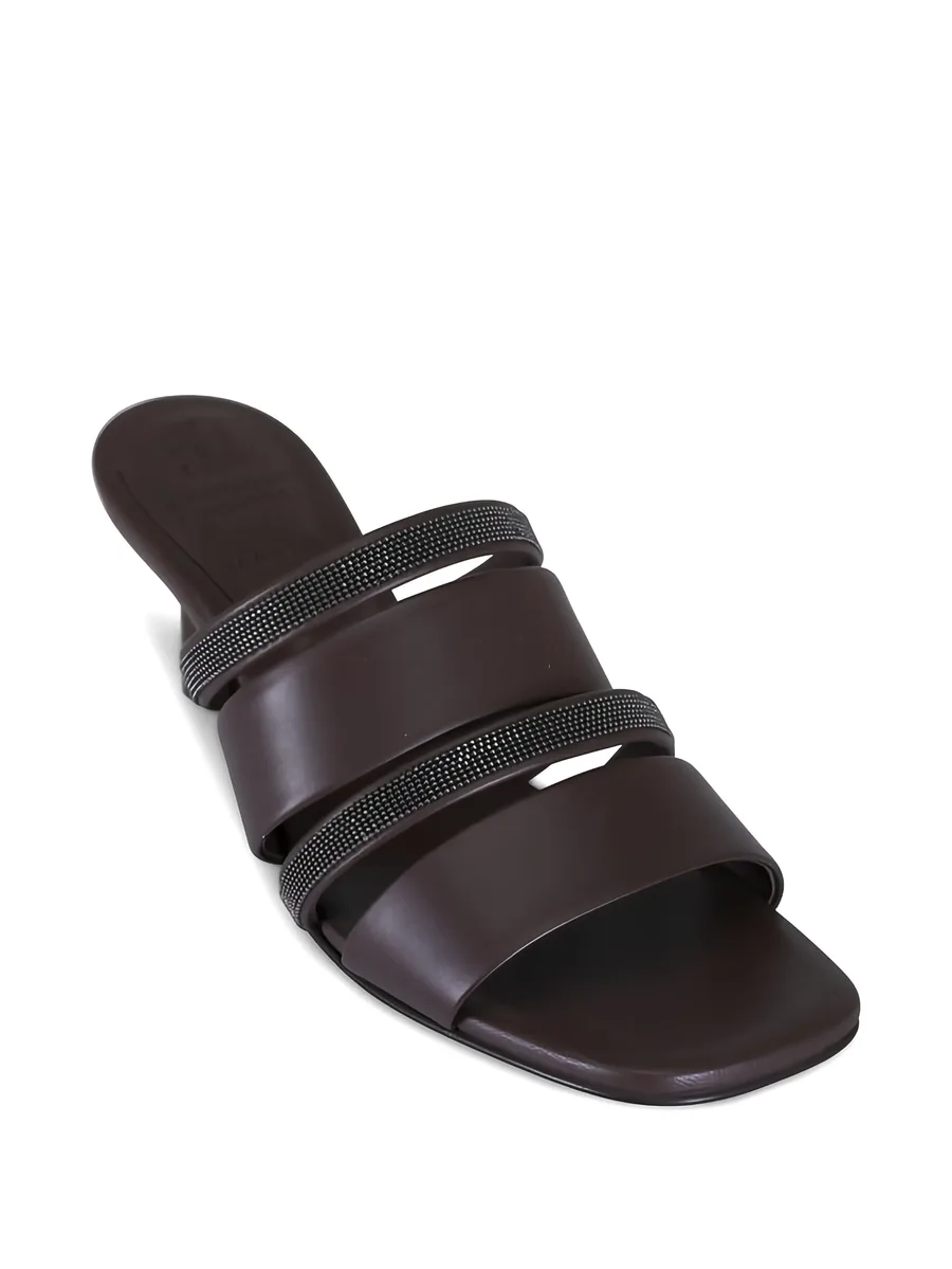 Monili-embellished leather sandals 3