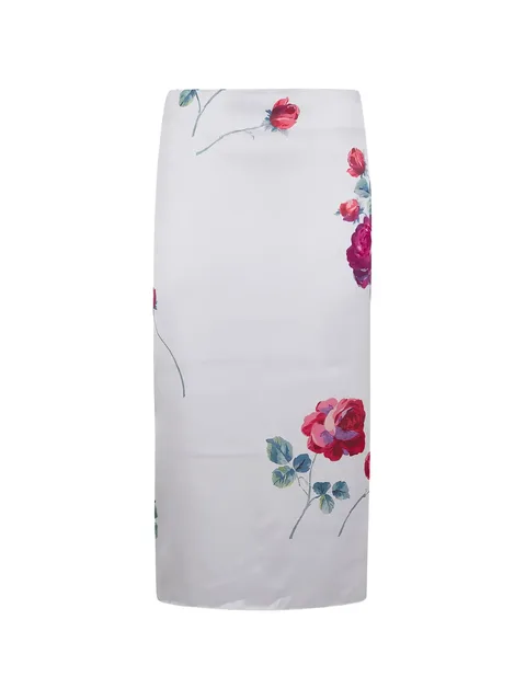 floral-print midi skirt