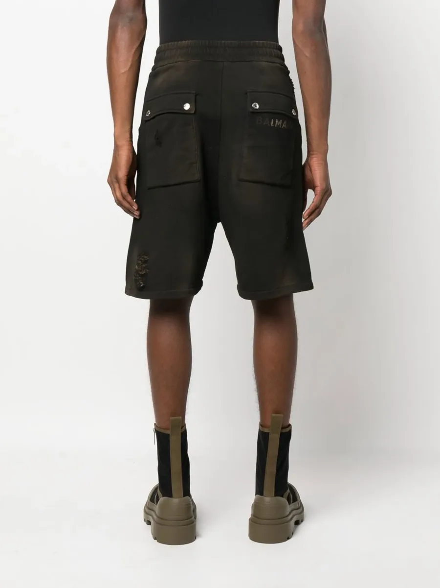 ripped cotton shorts 7