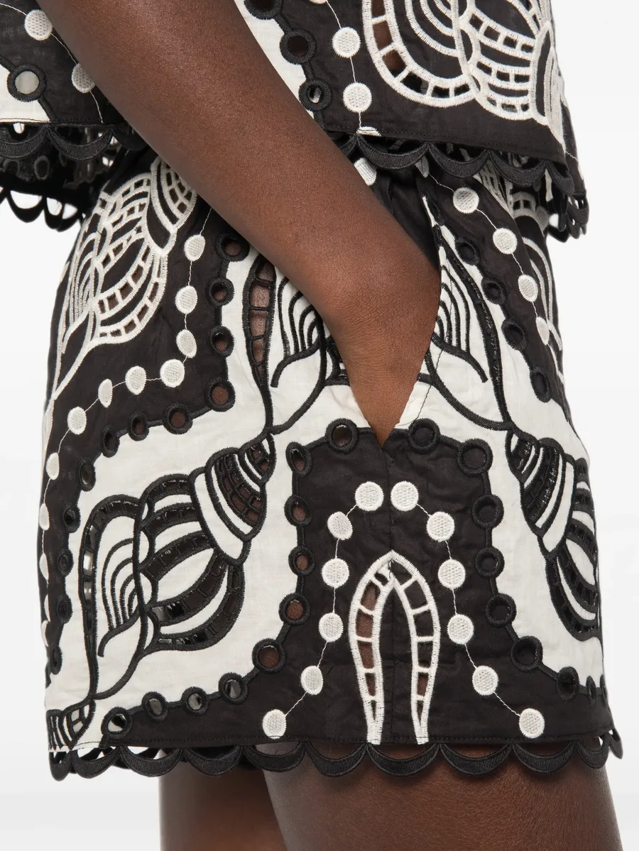 scallop-edge seashell-print shorts 5