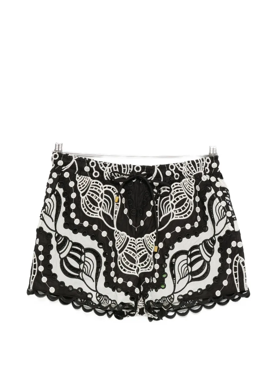 scallop-edge seashell-print shorts 1