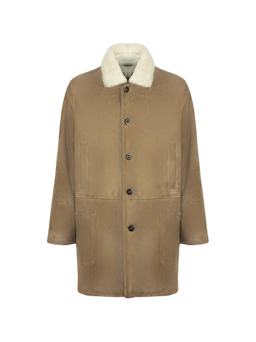Davin fur-collar suede coat 1