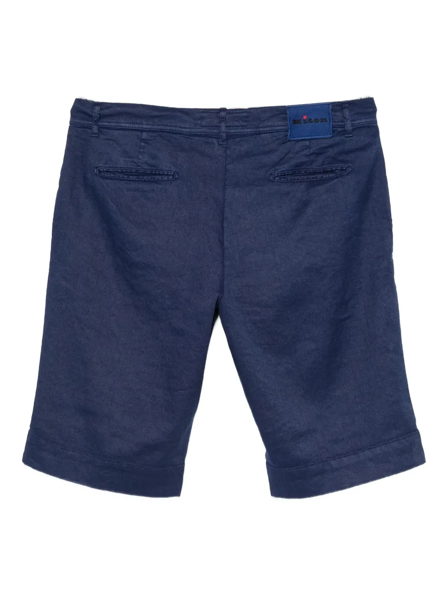 button-fastening linen-blend shorts 3
