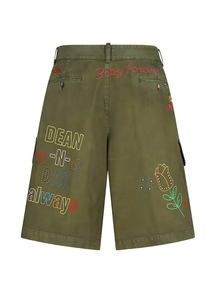 embroidered cargo shorts 3