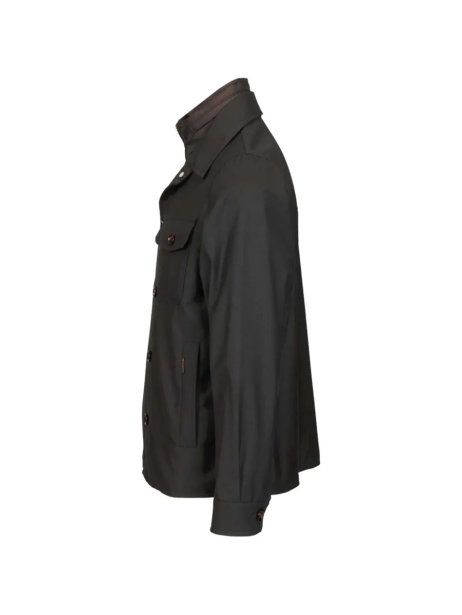Dulac-Pum buttoned chest-pocket overshirt 5