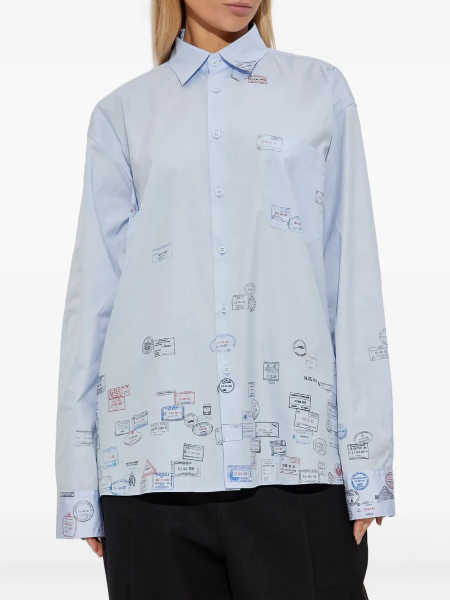 passport-stamp print shirt 7