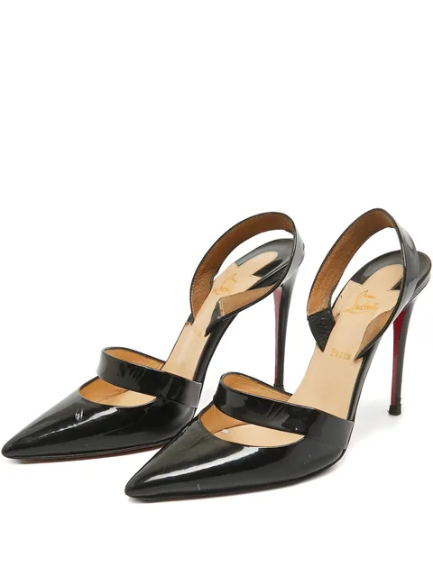 leather heeled pumps