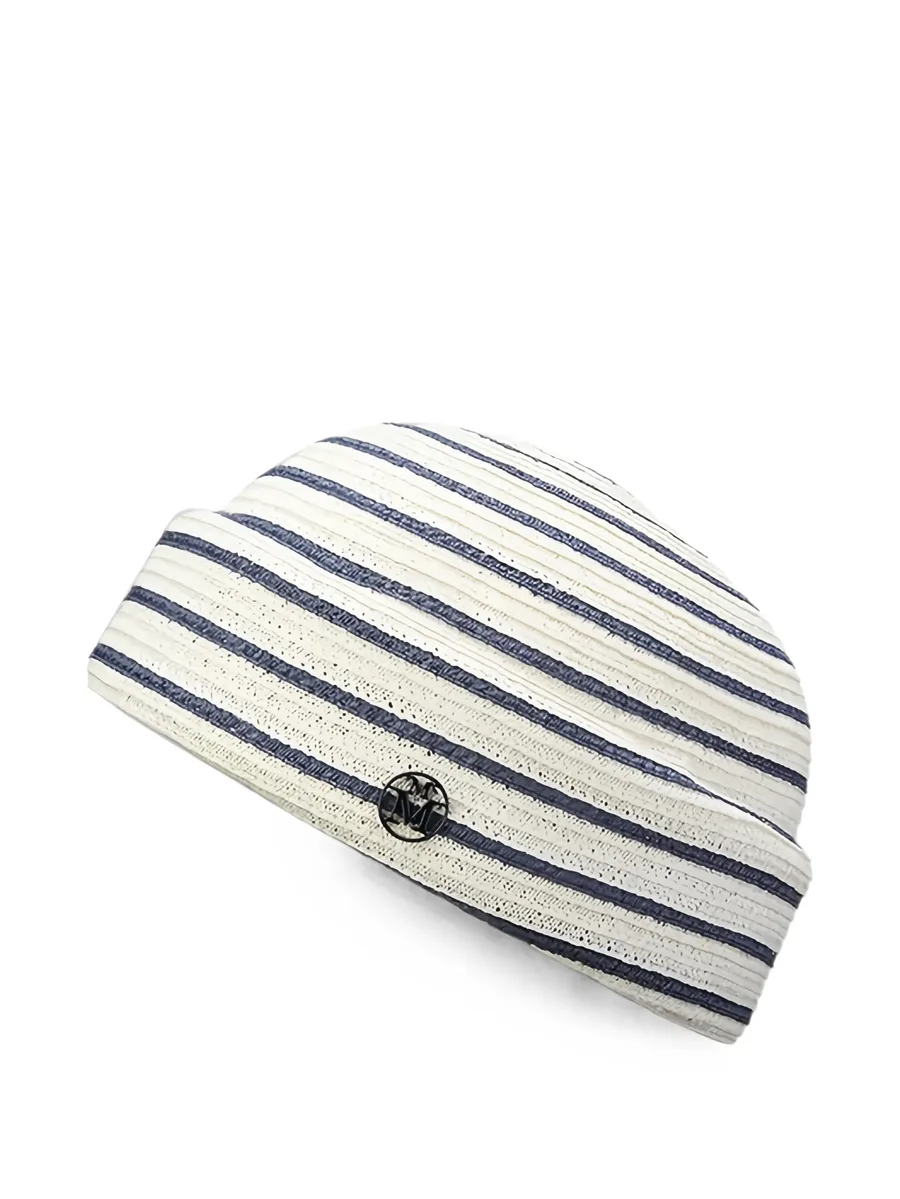 Ugo striped straw beanie hat 1