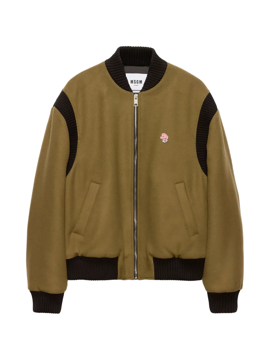 ribbed-trim flower jacket 1