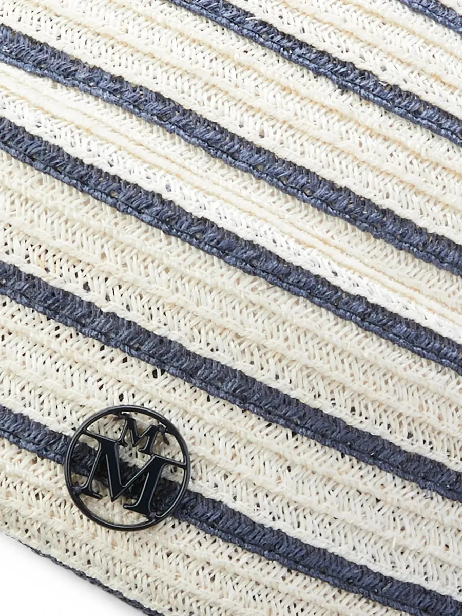 Ugo striped straw beanie hat 2