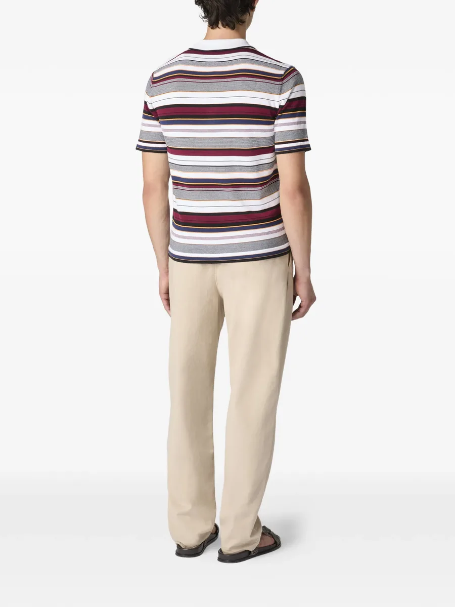 logo-embroidered striped polo shirt 6