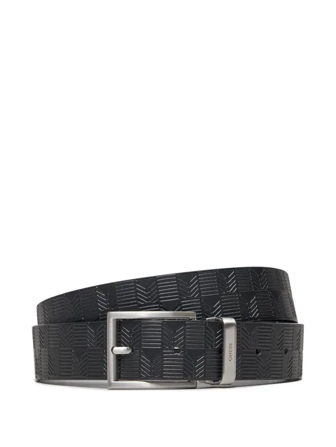 Bucarest geometric-embossed belt