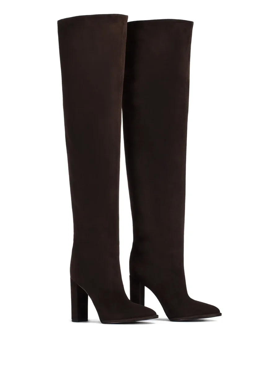110mm Elsa block-heel suede boots 4