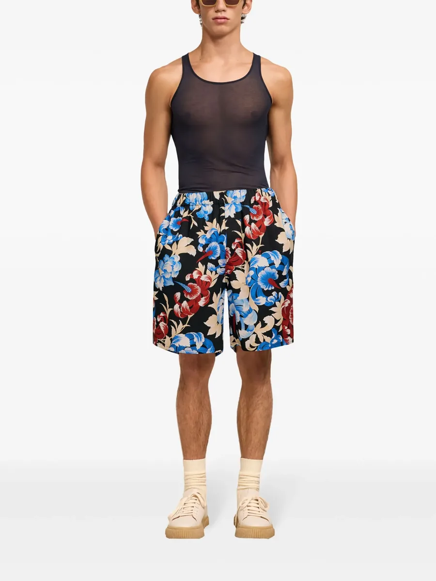floral-print elasticated-waist shorts 4