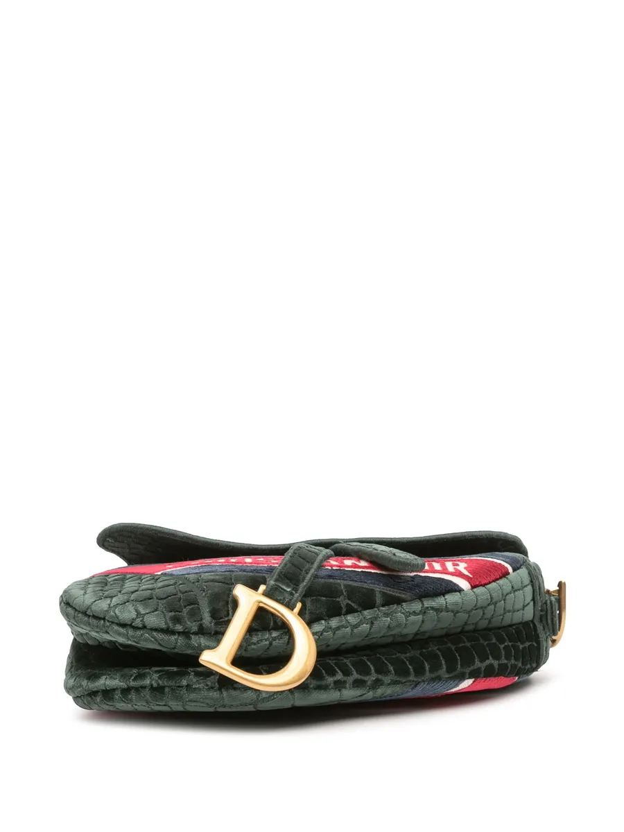 сумка на плечо Velvet Crocodile Effect Saddle Bag (2021 год) 7