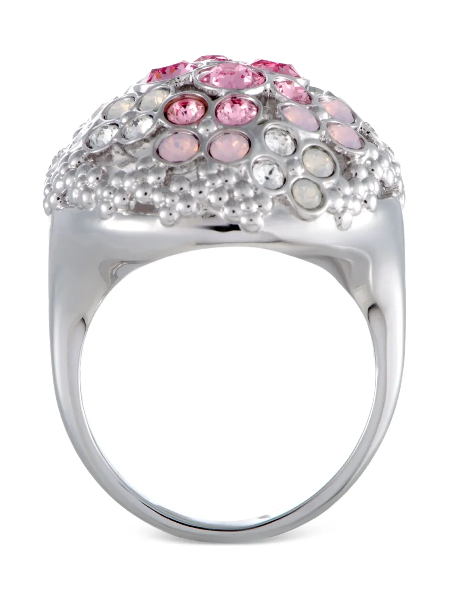18K white gold Crystal Flower ring 9