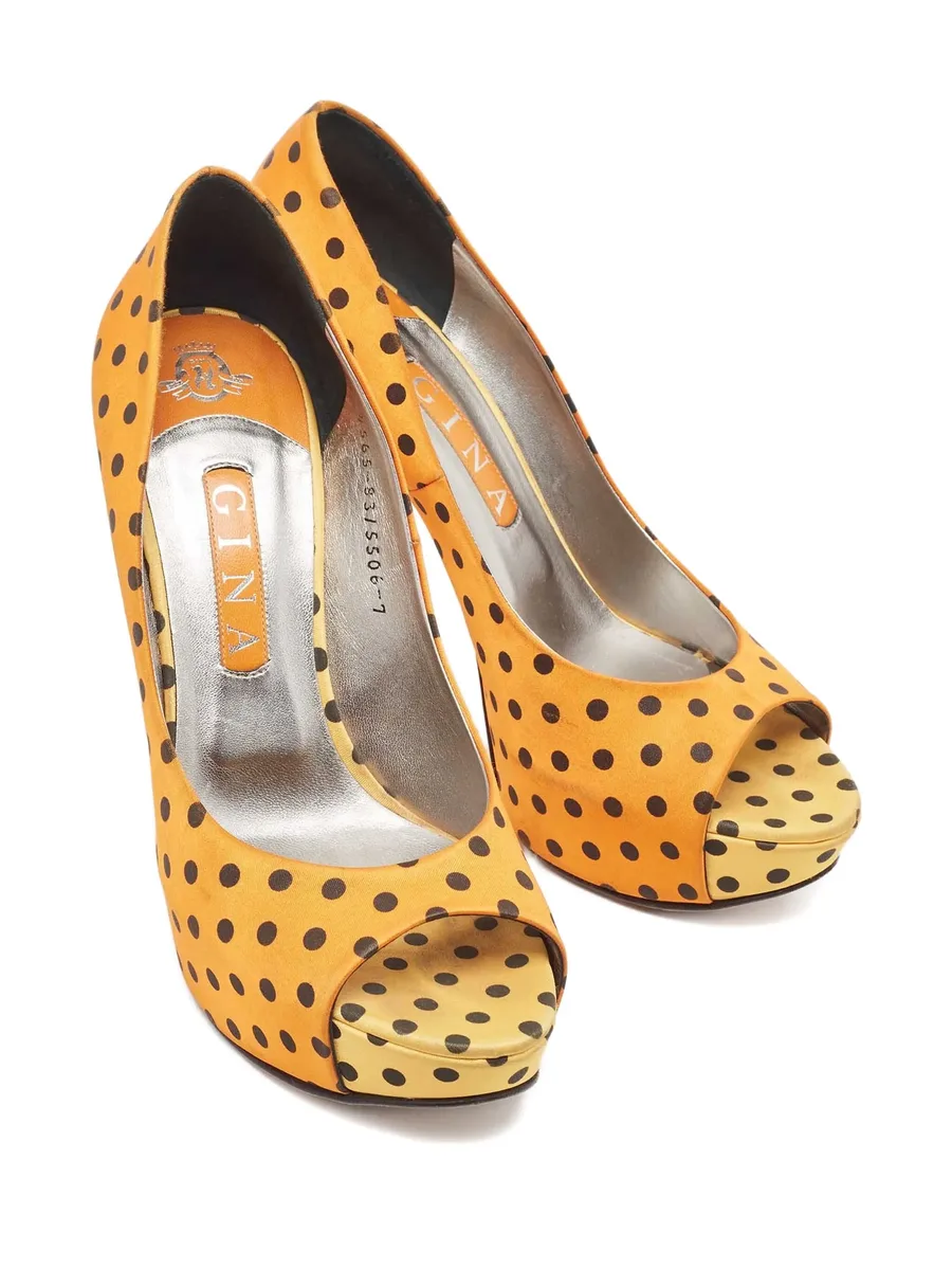 100mm polka-dot print heeled pumps 13