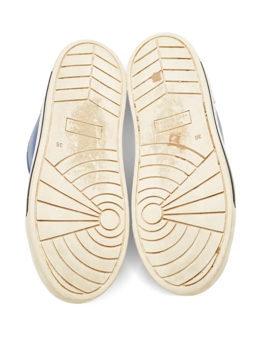 pre-owned zip-up high-top trainers 14