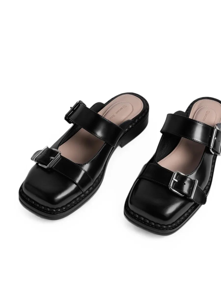 Mary Jane buckle mules 2