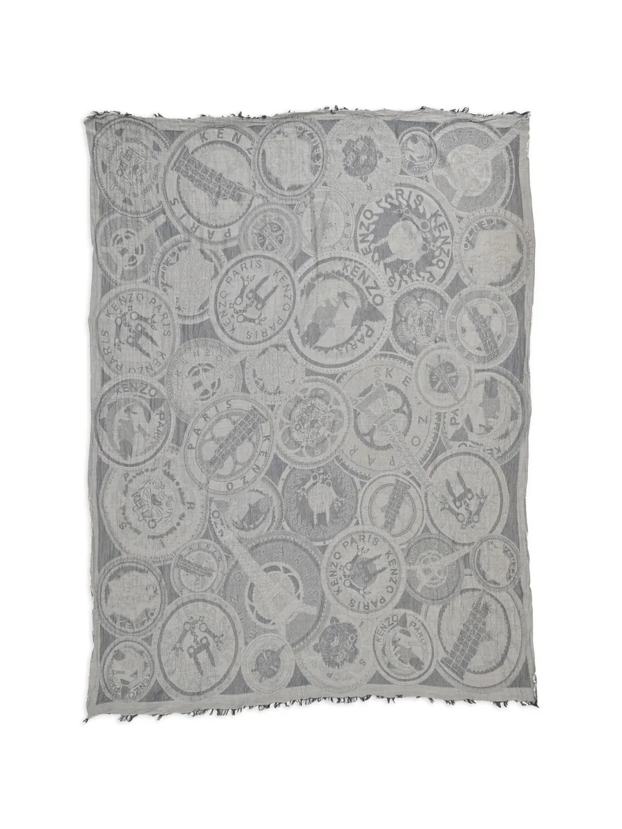 monogram raw-hem scarf 1