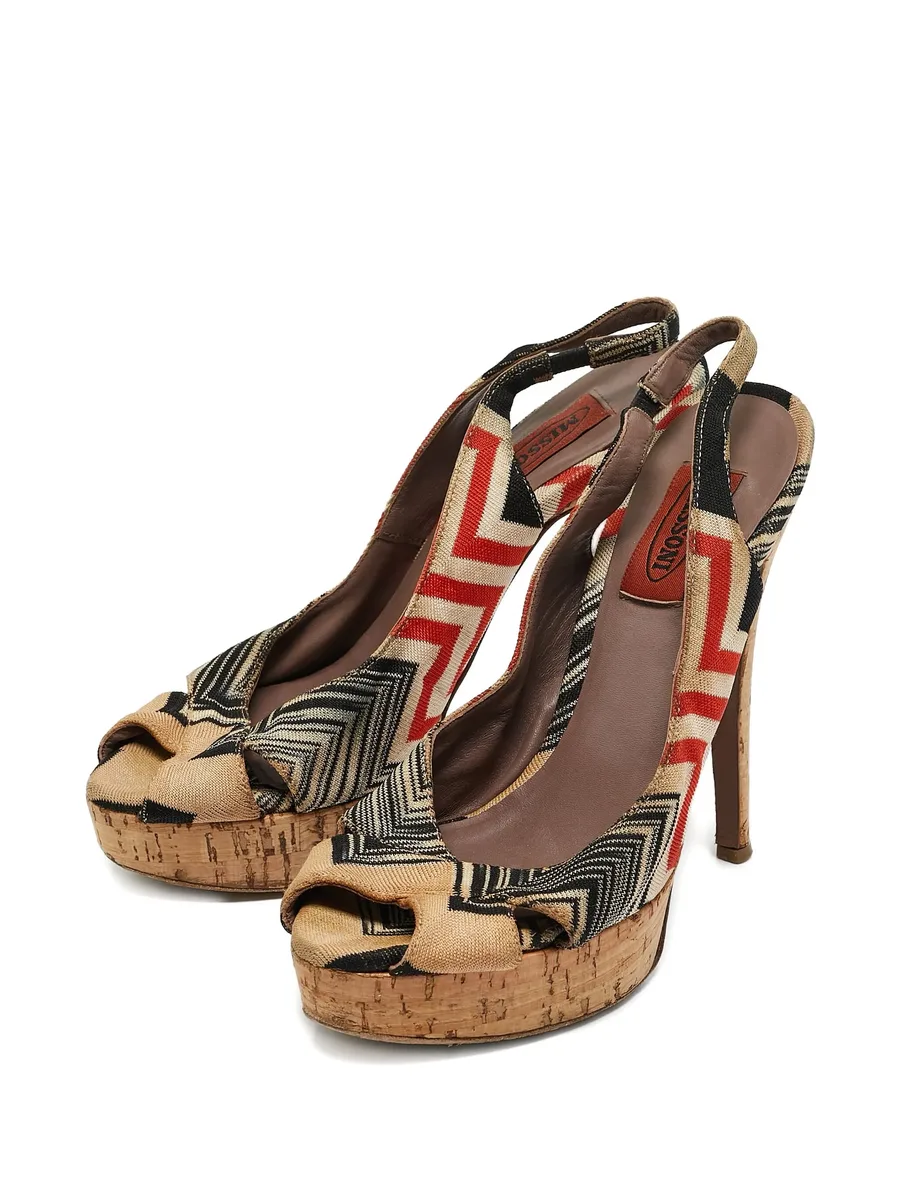 120mm geometric slingback platform sandals 3