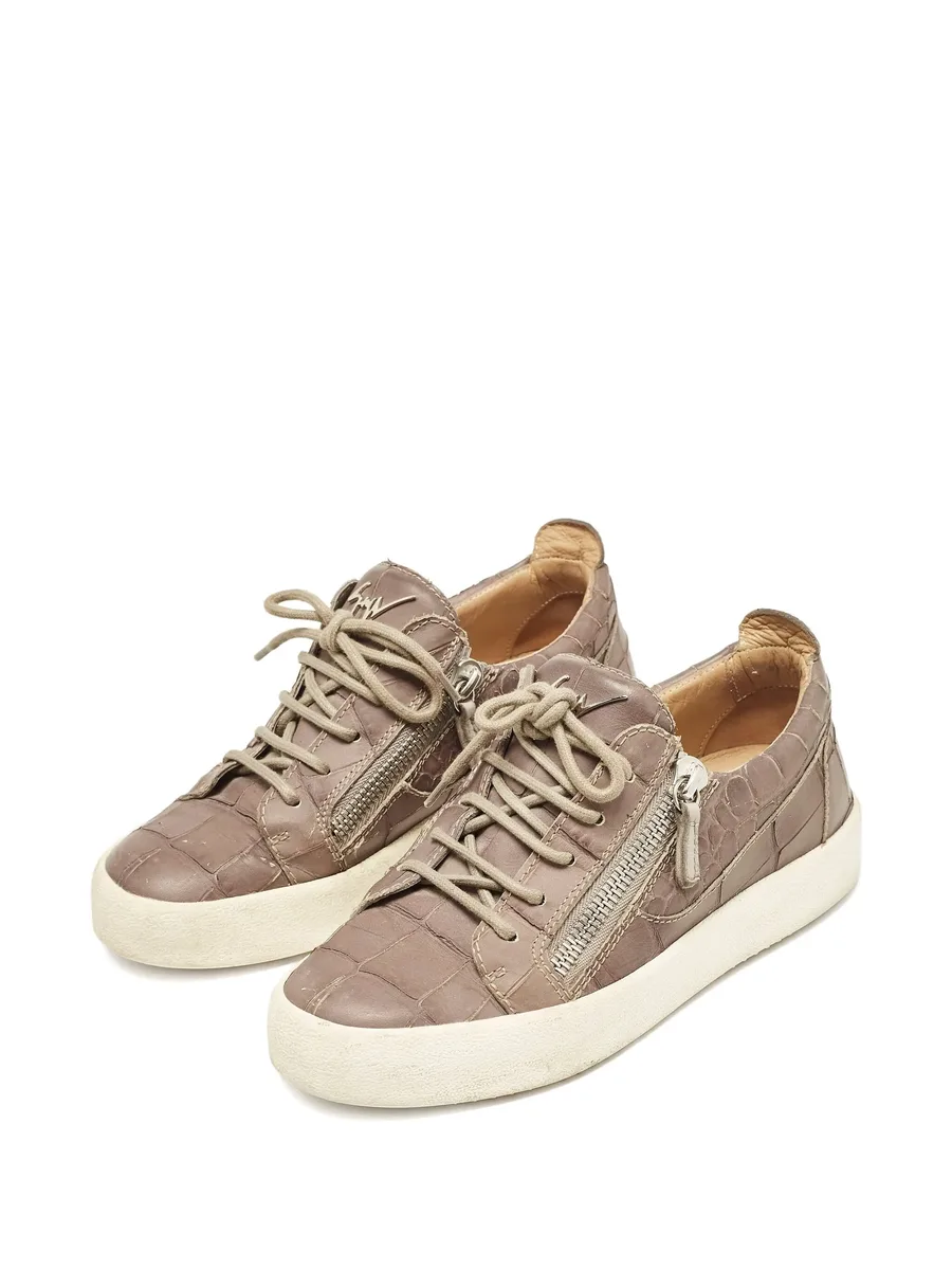 crocodile-embossed sneakers 3