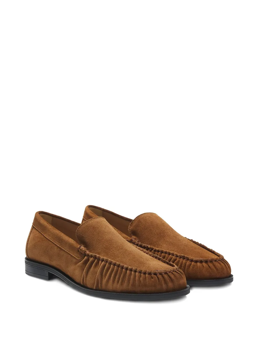 suede loafers with ruched detail 4