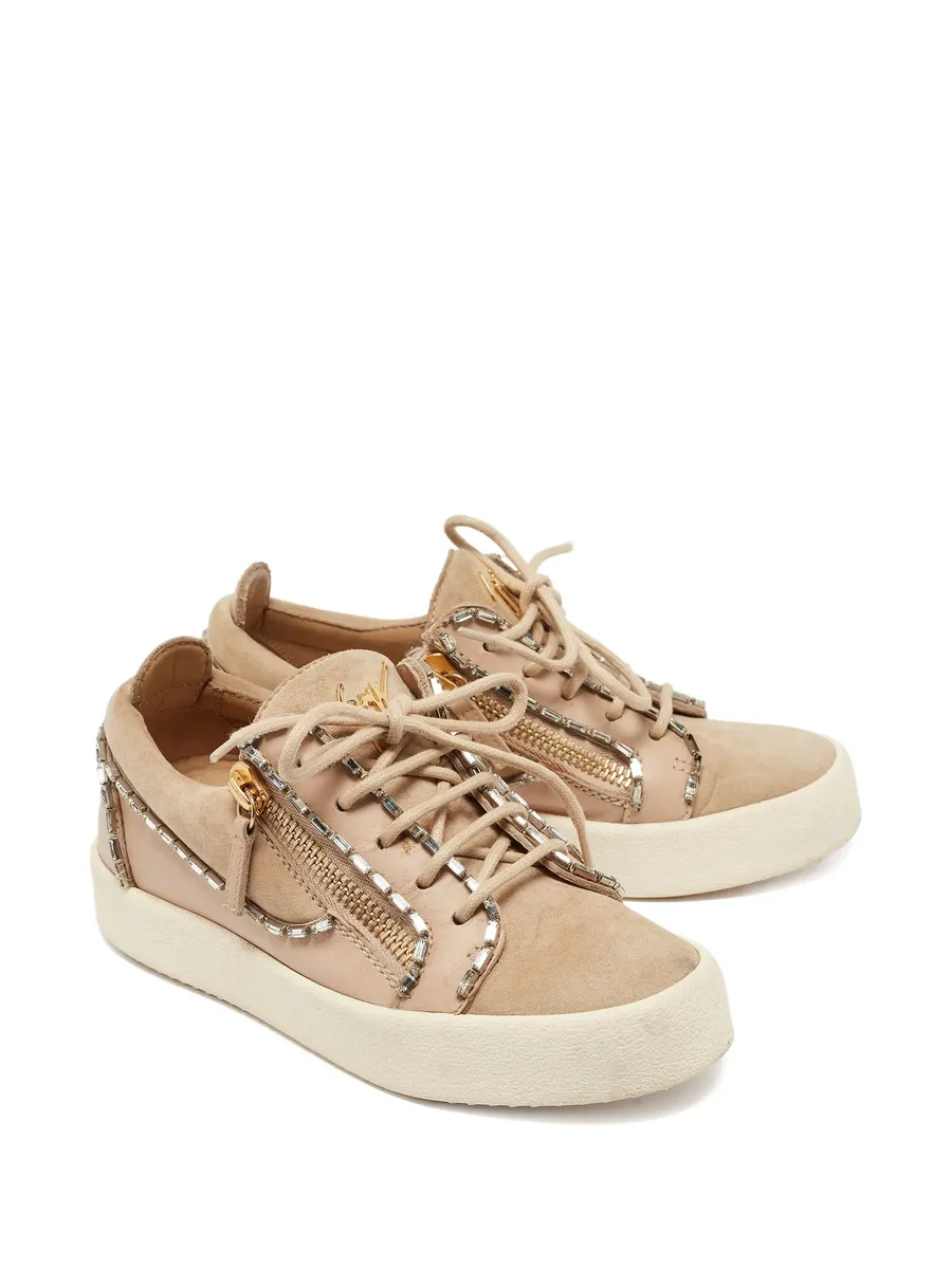 pre-owned crystal-embellished sneakers 3