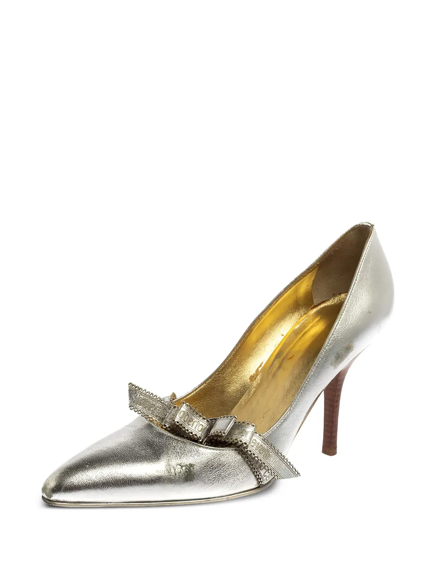 100mm metallic leather pointed-toe pumps 5