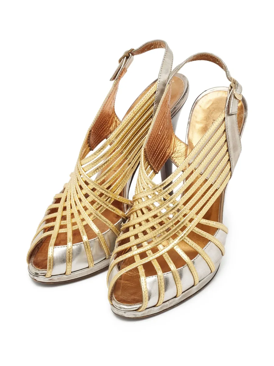 120mm metallic heeled sandals 7