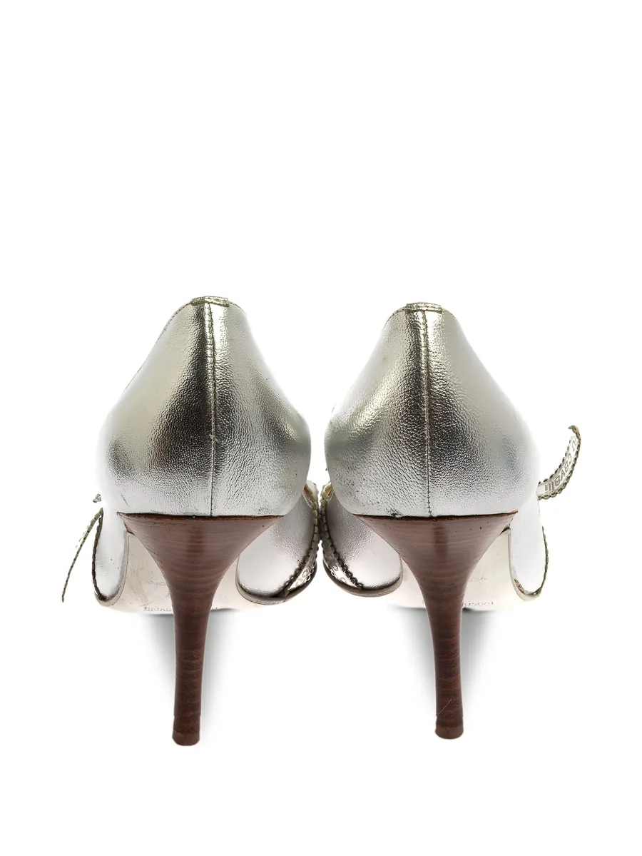 100mm metallic leather pointed-toe pumps 7