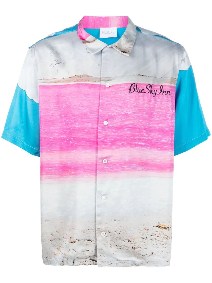 abstract-pattern short-sleeve shirt 1