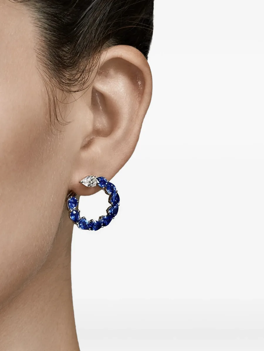 sapphire and diamond hoop earrings 3