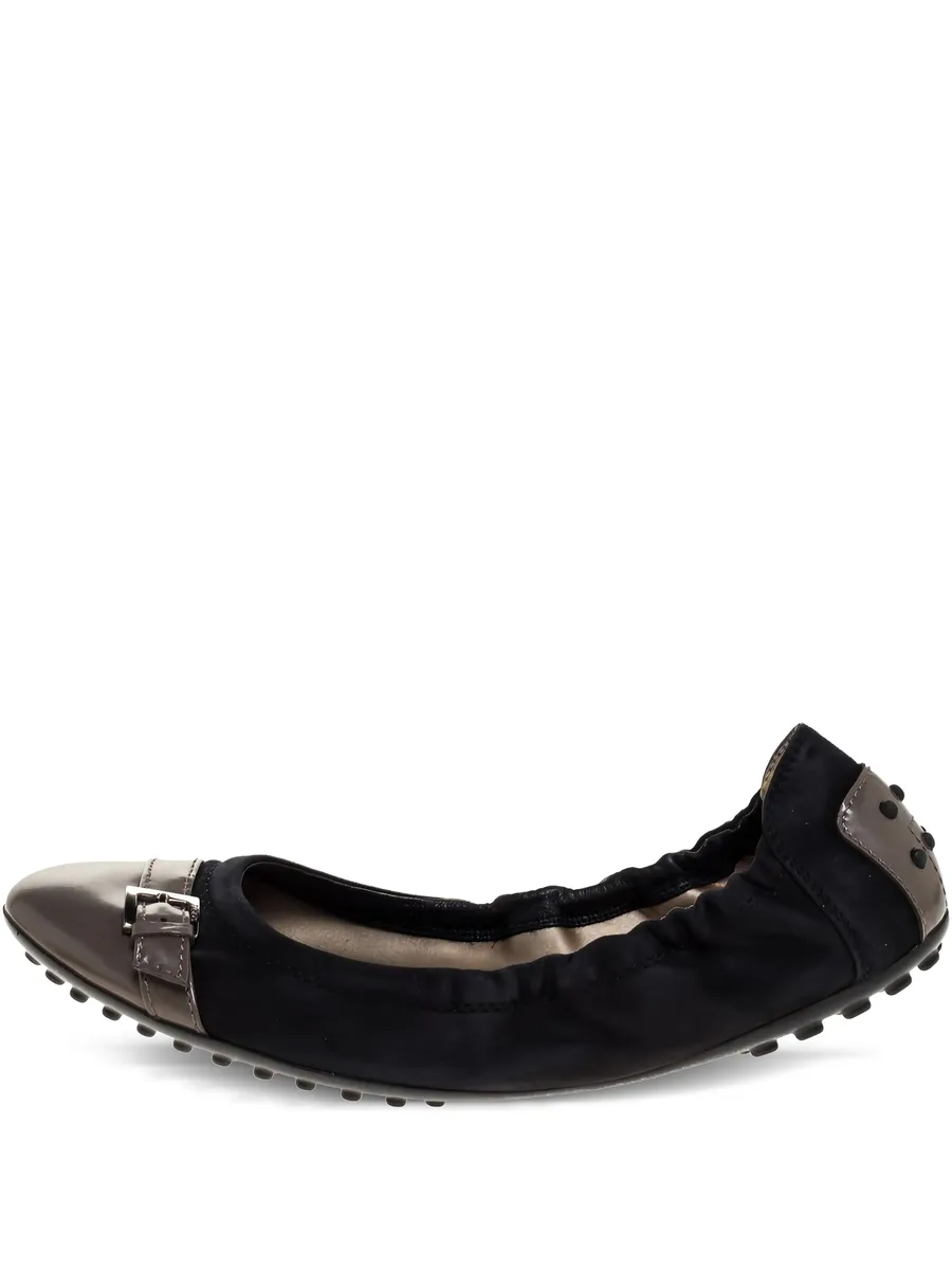pre-owned buckle suede ballet flats 1