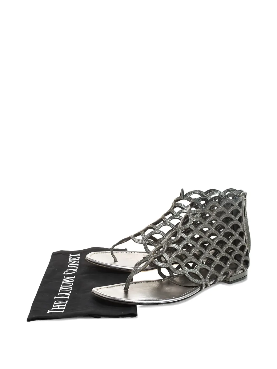 scalloped leather sandals 9