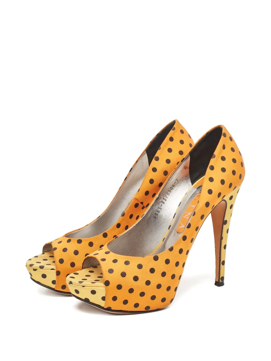 100mm polka-dot print heeled pumps 3