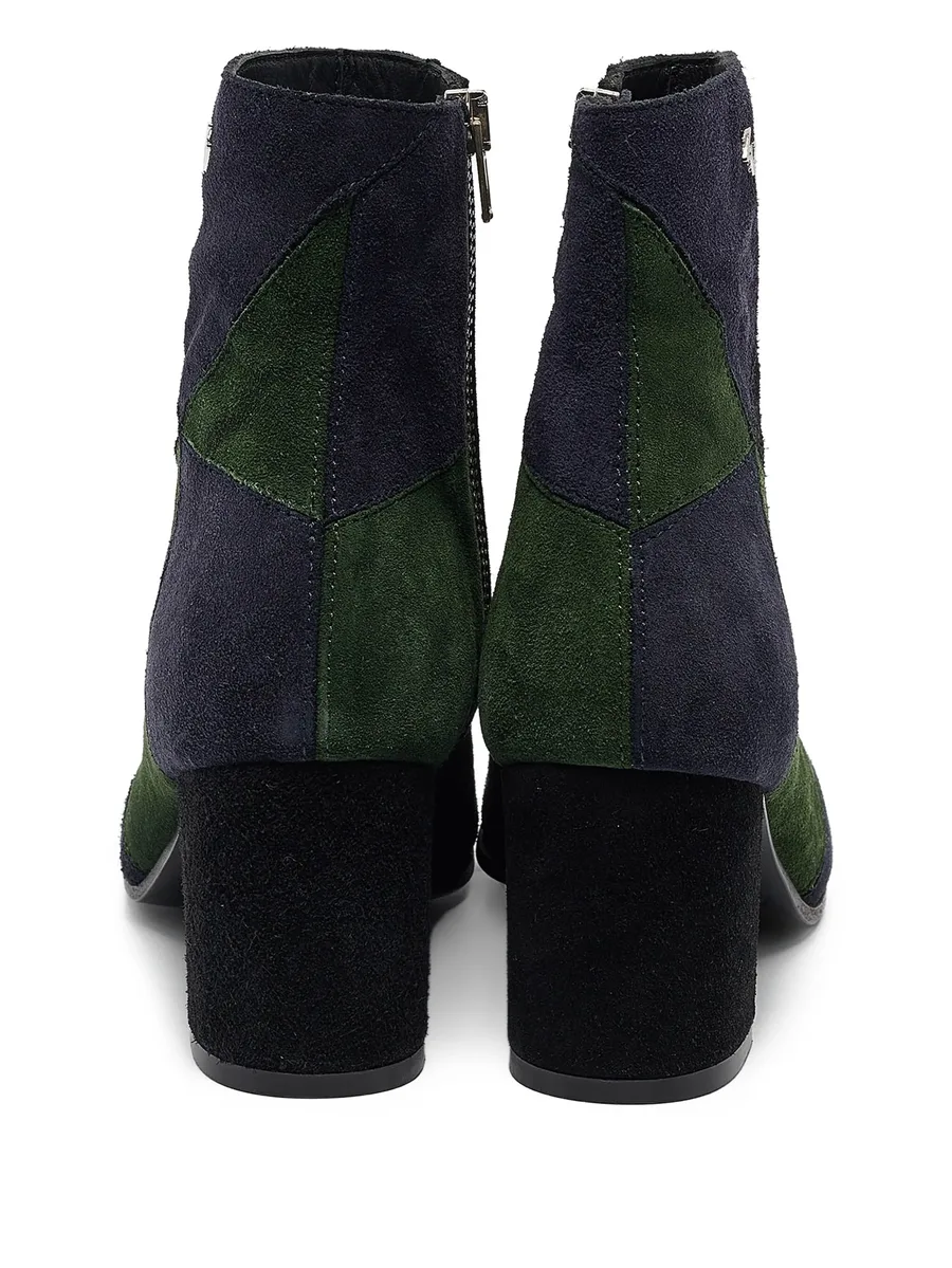 patchwork block-heel boots 5