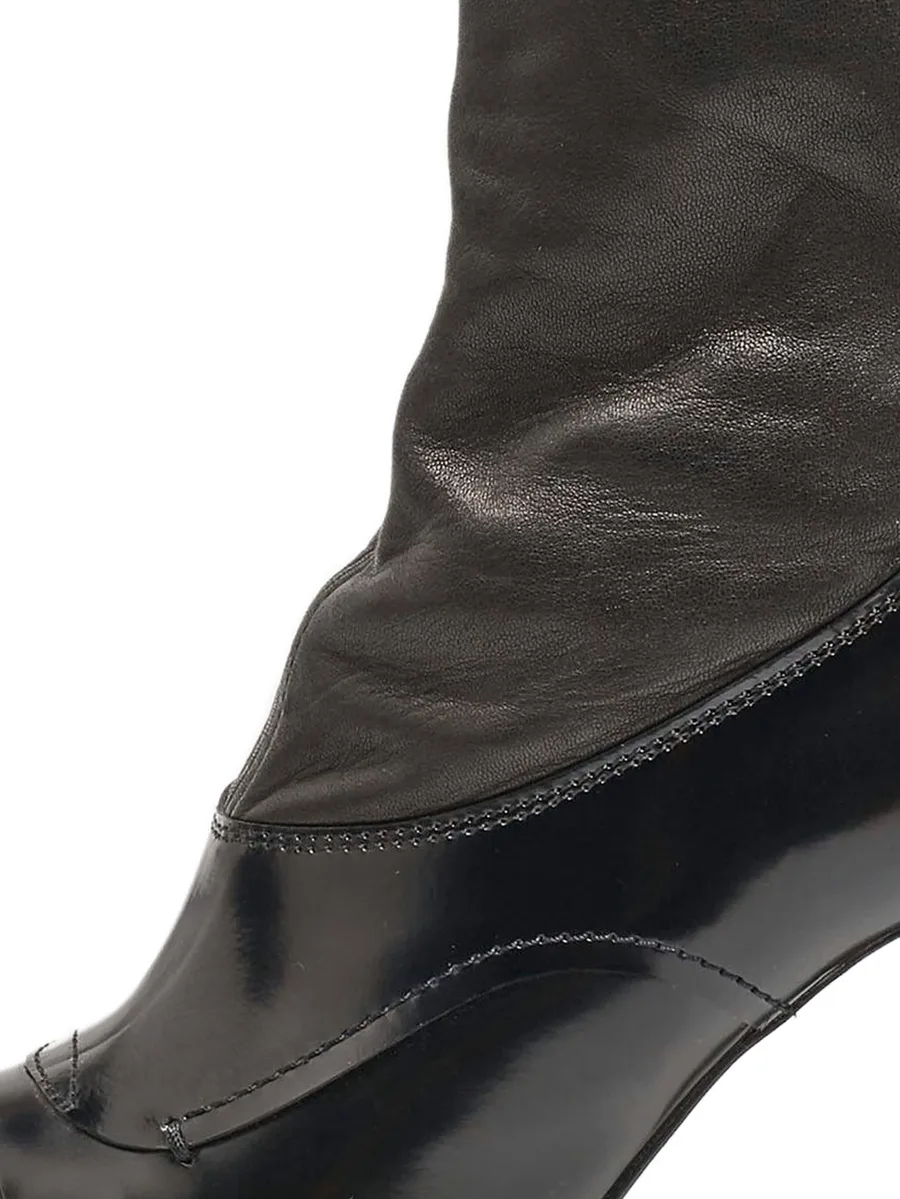 Pre-Owned 100mm leather ankle boots 3