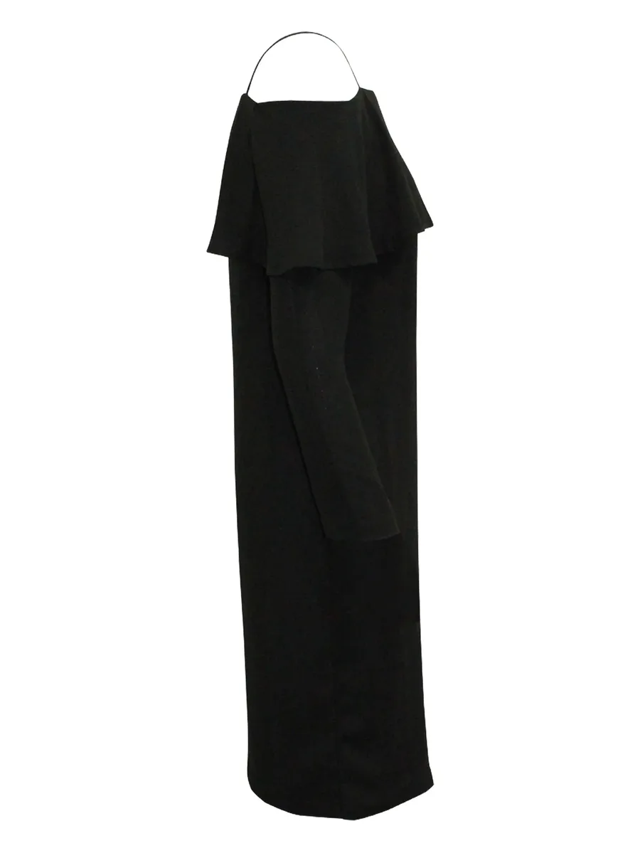 платье с открытыми плечами и оборками 5