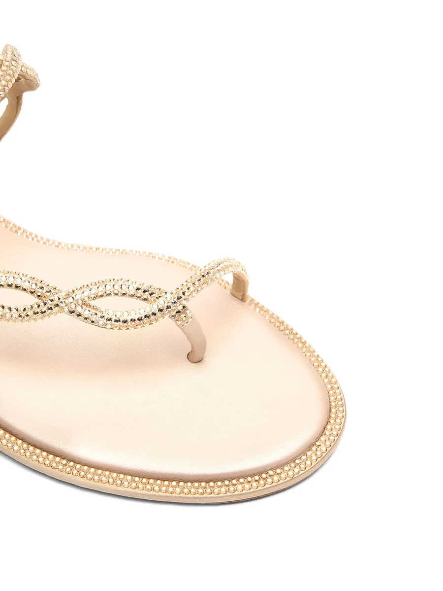 rhinestoned thong sandals 5