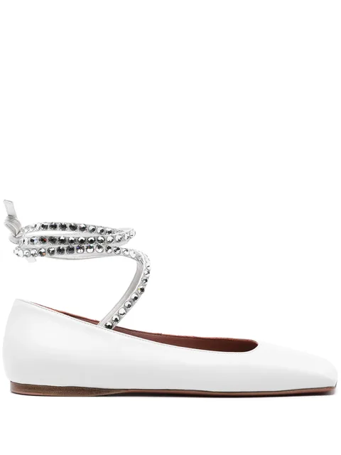 Anne lace-up leather ballerinas