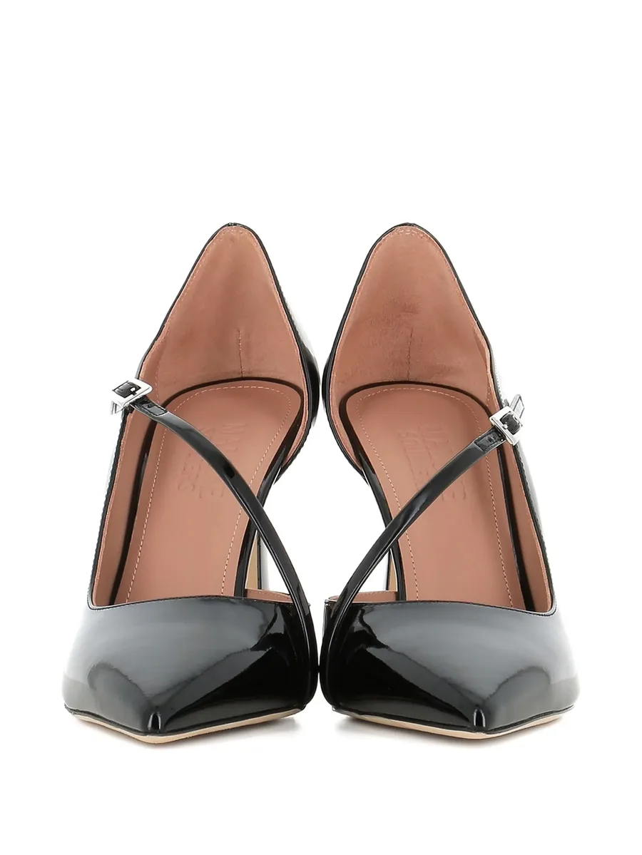 90mm patent leather cross-strap pumps 7