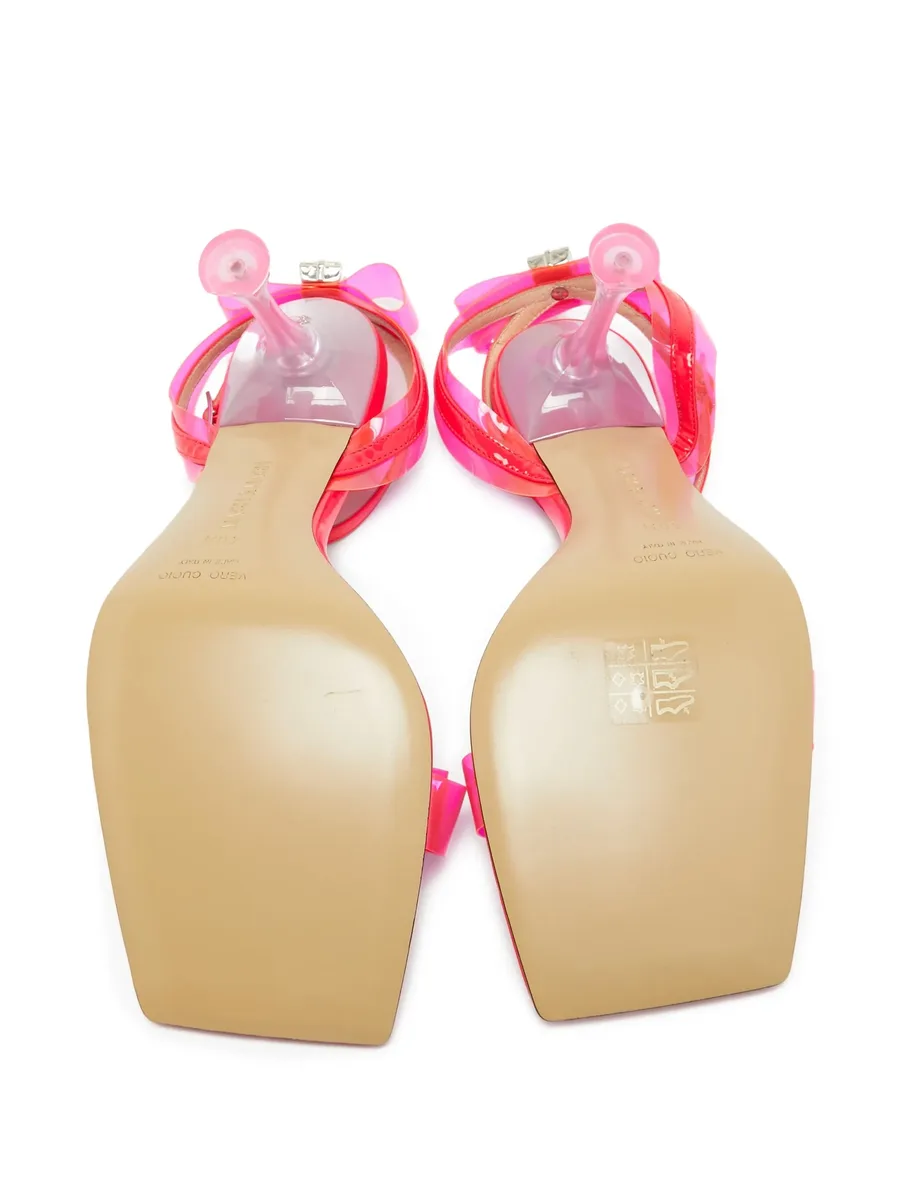 pre-owned 95mm bow-detailed sandals 10