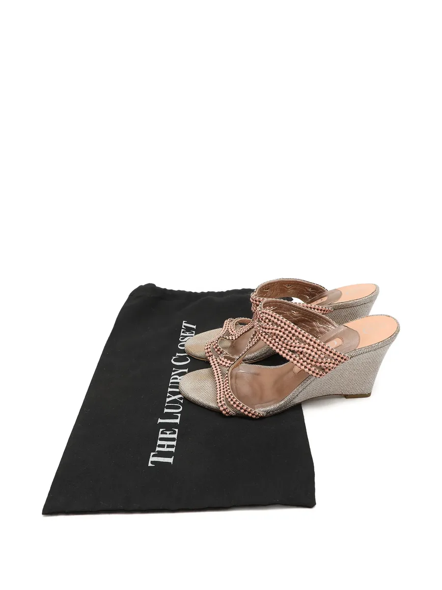 bead-embellished wedge sandals 5