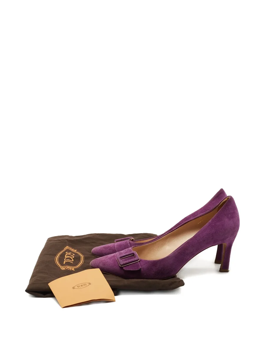 75mm suede buckled pumps 7