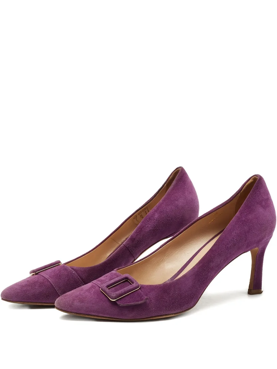75mm suede buckled pumps 1