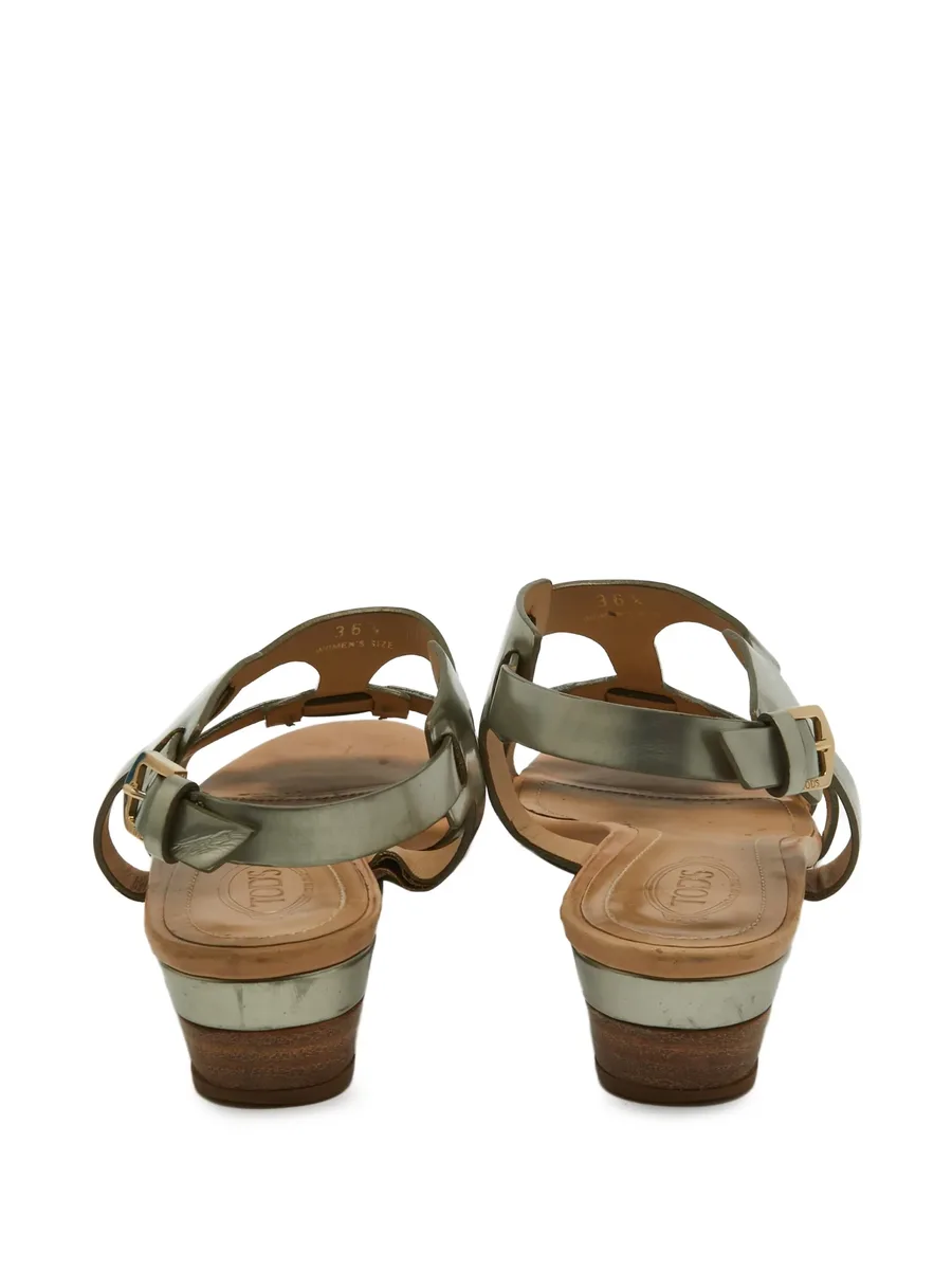 40mm metallic leather T-strap sandals 6