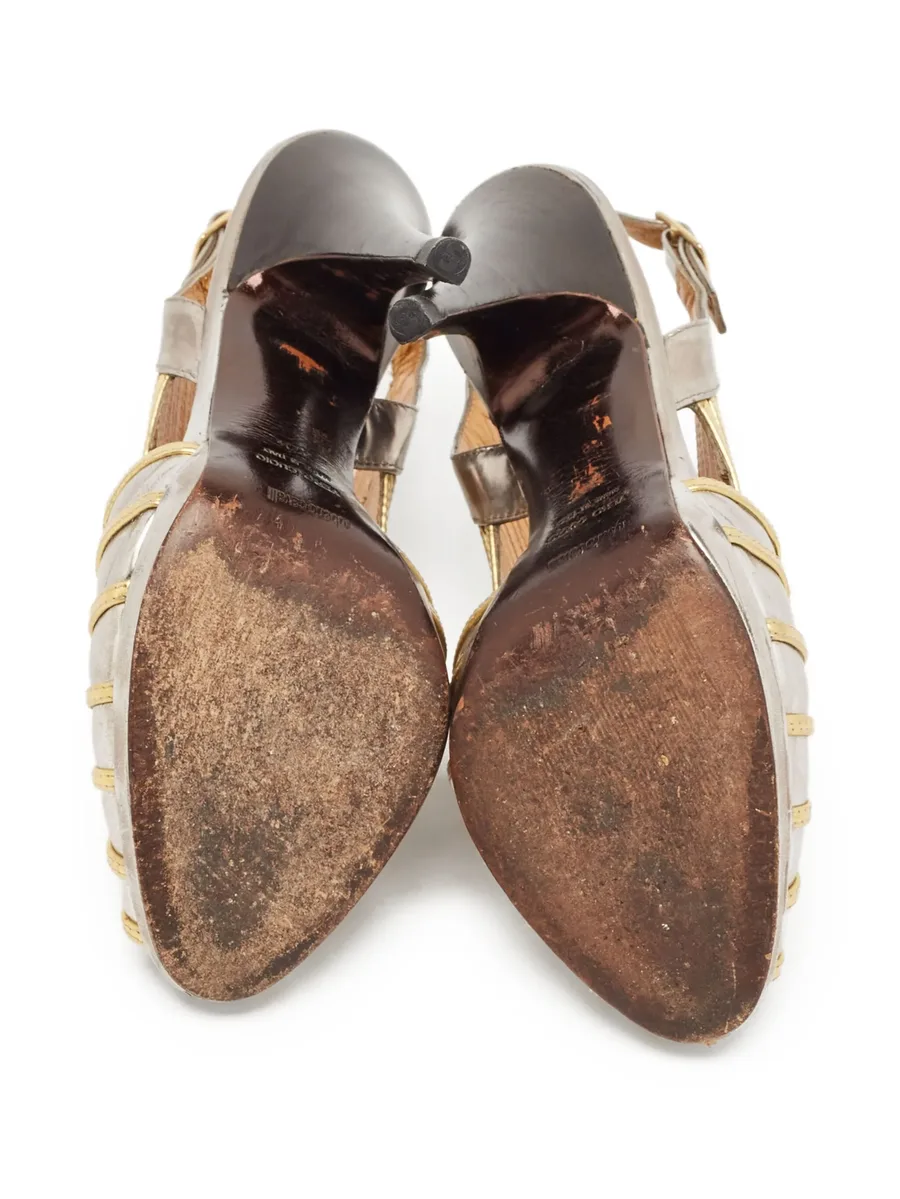 120mm metallic heeled sandals 9