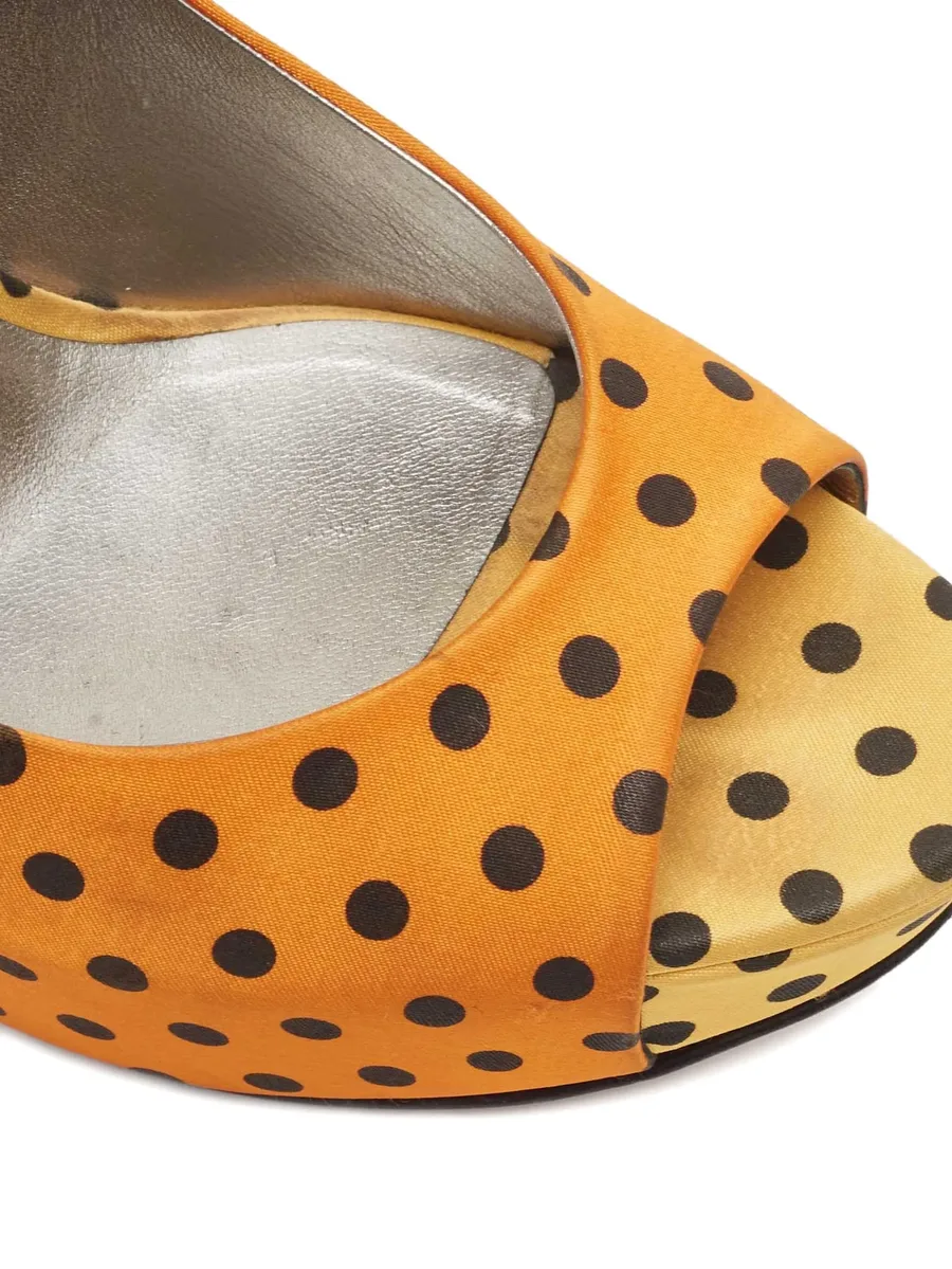 100mm polka-dot print heeled pumps 11